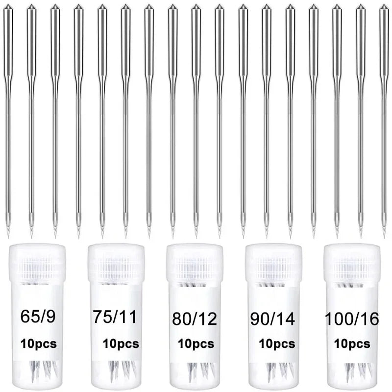 50PcsUniversal Sewing Machine Needles - Sharp Precision Points for Singer, Brother & Low Shank Machines | Multi-Brand Compatible