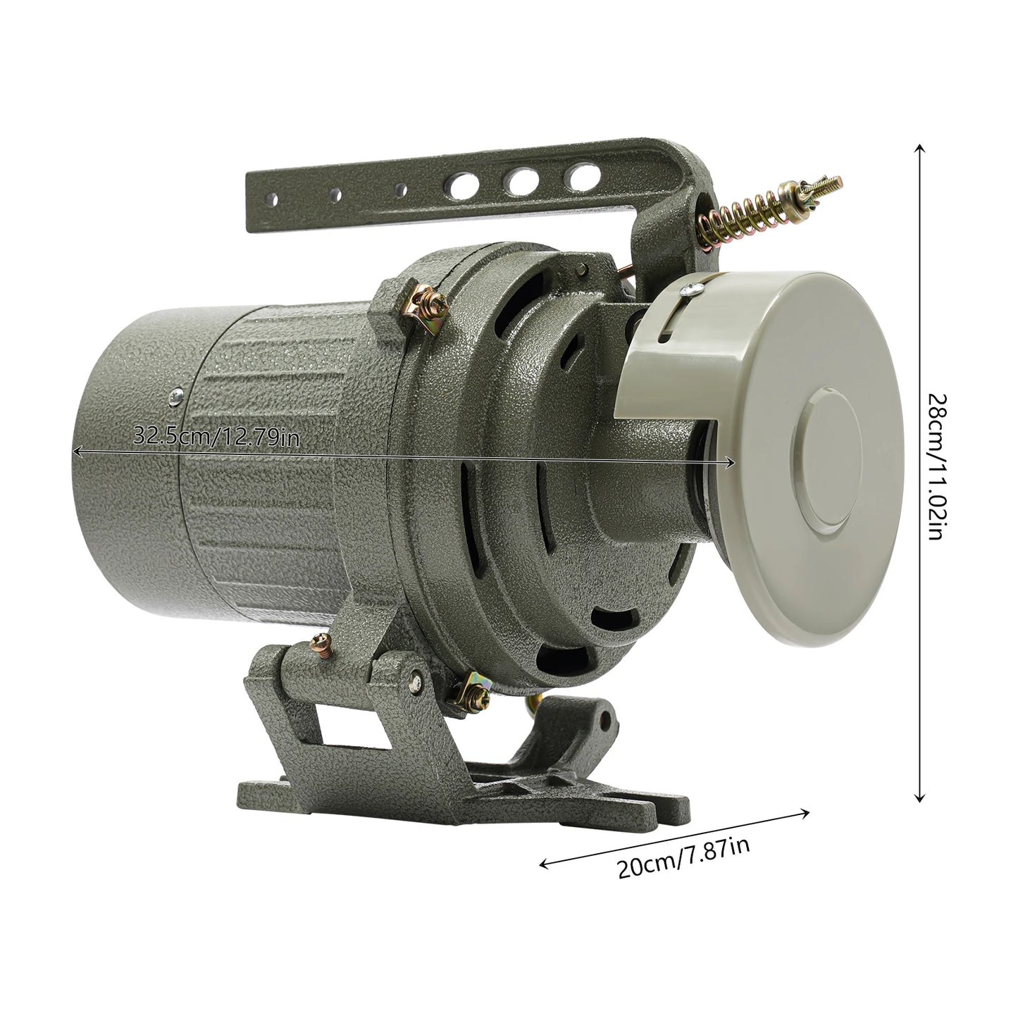 Industrial Sewing Machine Clutch Motor 400W 3450RPM Electric with Belt Guard T12 Plug 1/2HP Quite Running 110V High Efficiency