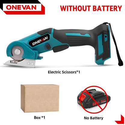 ONEVAN Cordless Electric Shear 800W Rechargeable Fabric Leather Felt Cutting Tools Portable Scissors For Makita 18V Battery Pin