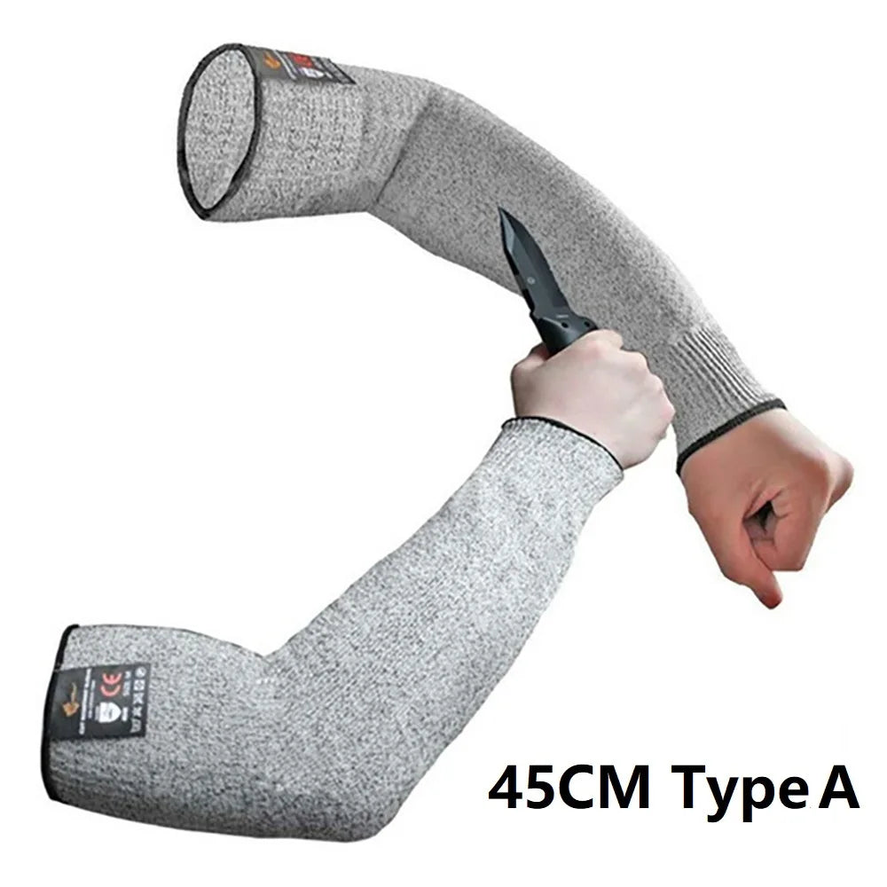 Safety Arm Sleeve Work Arm Wrist Protective Gloves Anti Cut Guard Bracers Arm Protection Level 5 HPPE Cut Resistant Work Gloves