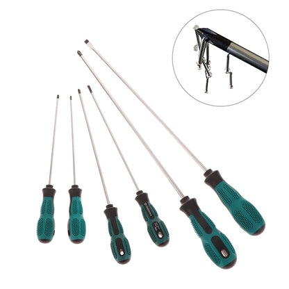 Single Green Handled Magnetic Screwdriver, Long Shaft Slotted Phillips for Disassembly & Installation Tool