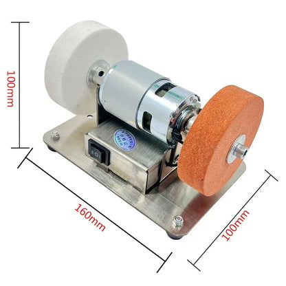 100W Double Grinder Machine - Table Grinder with Motor,Micro Coarse and Fine Polishing, Electric Grinding Wheel & Grinding Stone