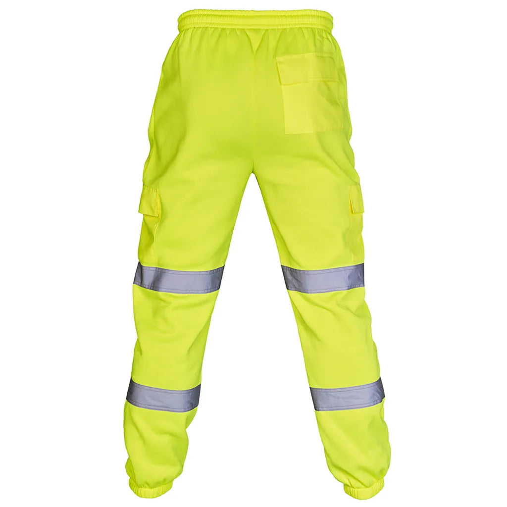 Reflective Stripes Strips Pants Men Work Trousers Hi Vis Pants High Visibility Work Wear Pants Road Construction Safety Trousers