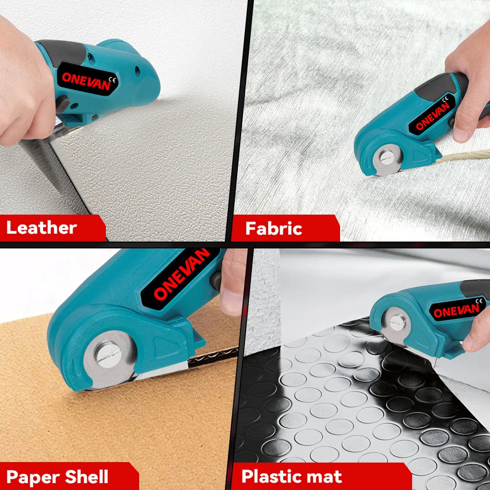 ONEVAN Cordless Electric Shear 800W Rechargeable Fabric Leather Felt Cutting Tools Portable Scissors For Makita 18V Battery Pin
