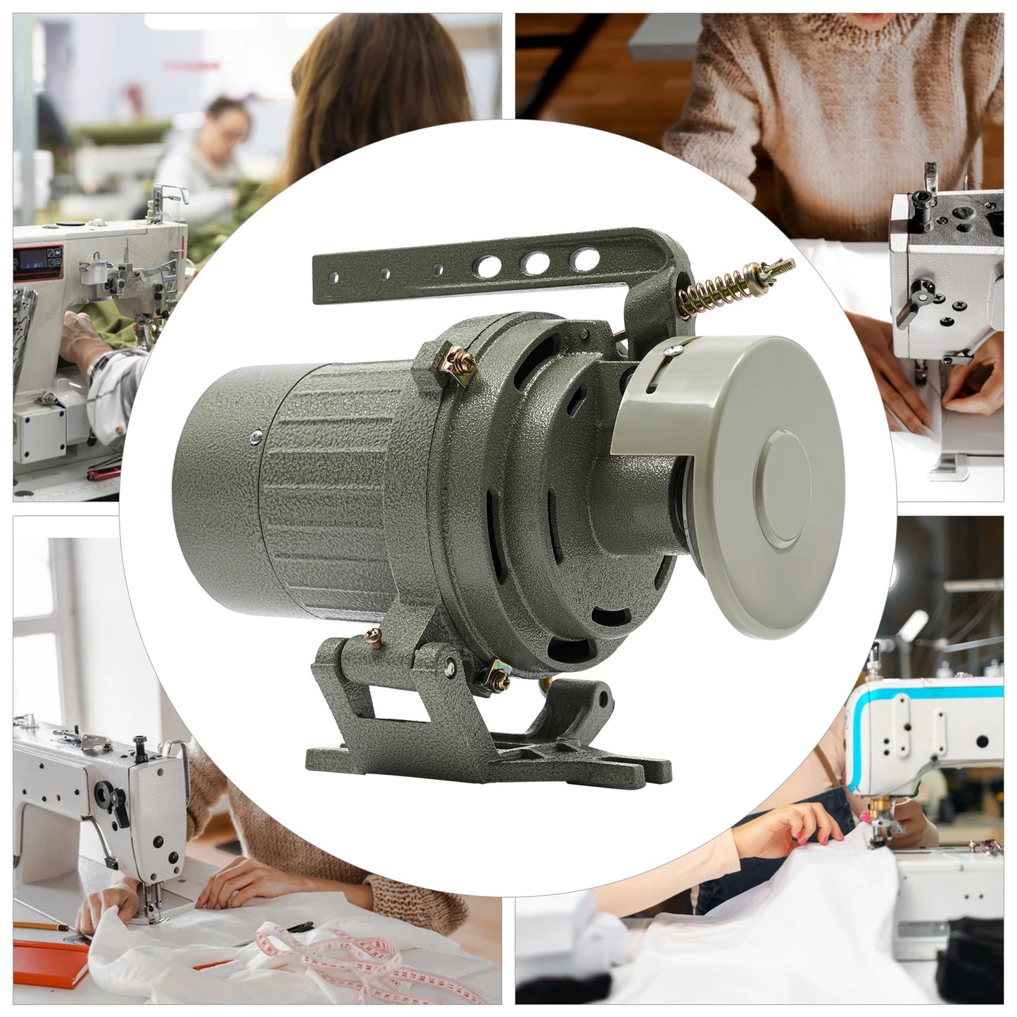 Industrial Sewing Machine Clutch Motor 400W 3450RPM Electric with Belt Guard T12 Plug 1/2HP Quite Running 110V High Efficiency