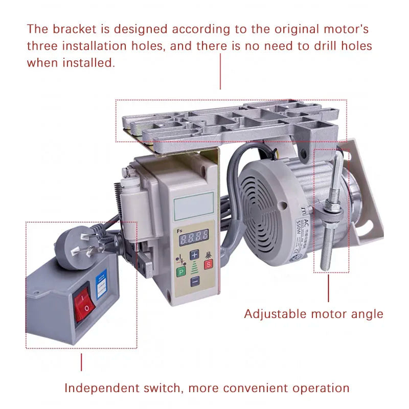 550W Industrial Brushless Servo Silent Sewing Machine Energy-Saving Motor 220V Flat Car Double Needle Machine Edge Copy